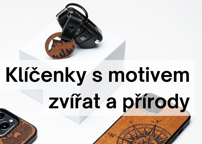 Klíčenky ze dřeva s motivem zvířat a přírody