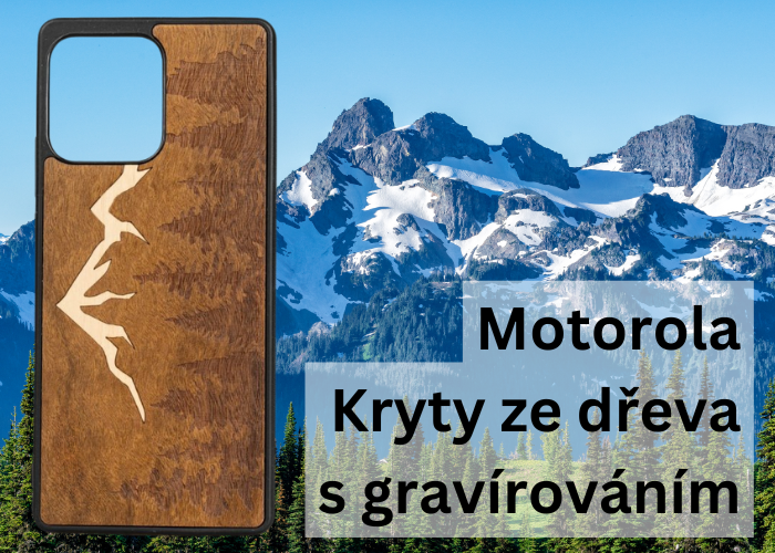 Motorola: kryty ze dřeva s gravírováním