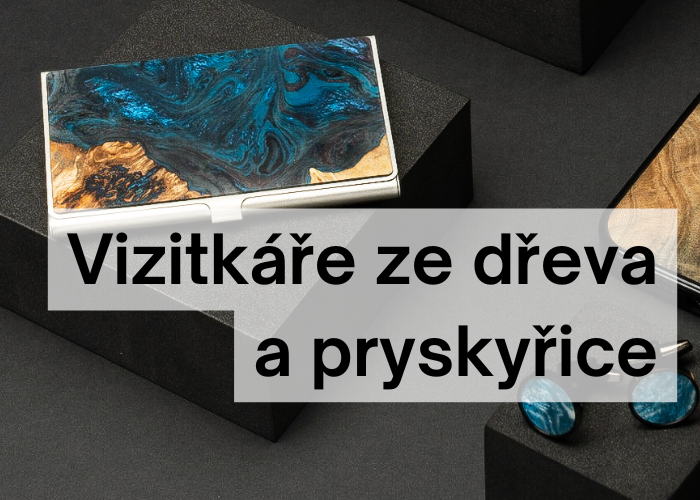 Dřevěné vizitkáře s pryskyřicí